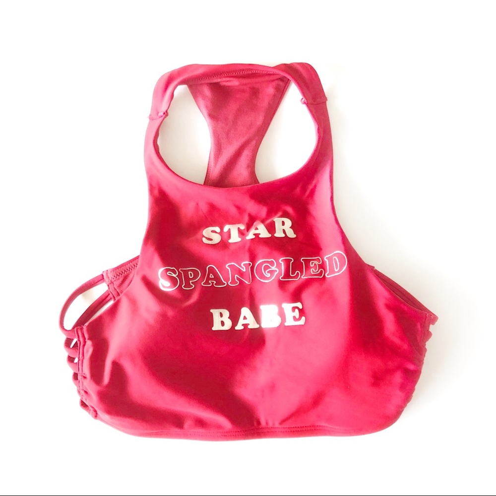 HOLLISTER Star Spangled Babe Bikini Top Red Size M